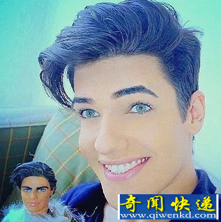 巴西男模打造男芭比娃娃 想跟乌克兰女芭比恋爱