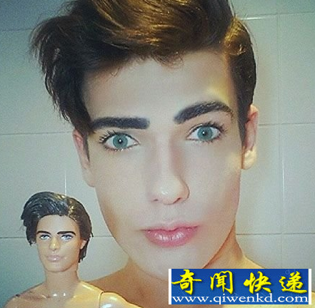 巴西男模打造男芭比娃娃 想跟乌克兰女芭比恋爱