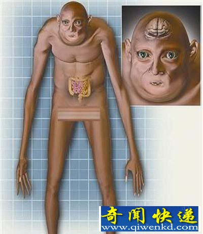 科学家预测人类一千年后酷似＂怪人＂模样