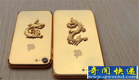 镀金版iPhone 7 24K金镶钻背刻金龙