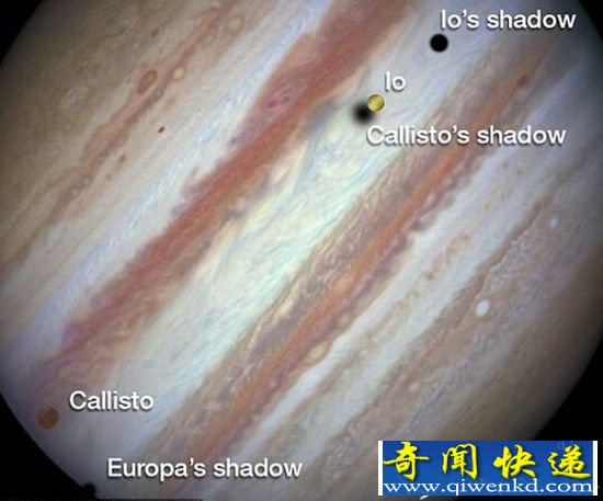 百年难遇!木星面前三颗卫星鱼贯而过
