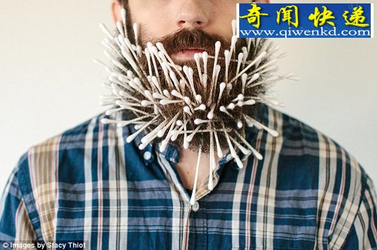 男子胡须“给力”能插百物 包括燃烧的火柴