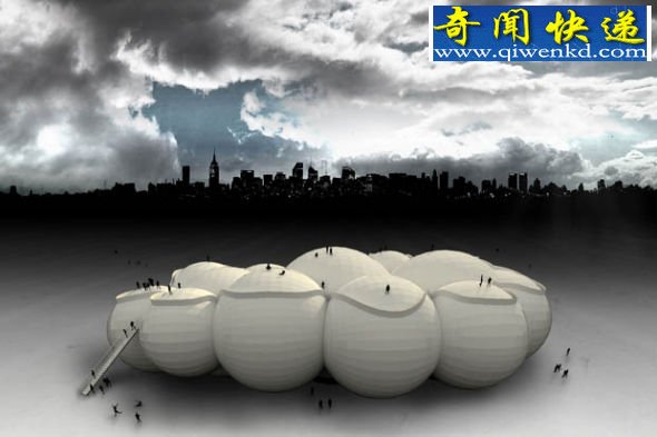 全新的出行方式 (图)美建筑师构想空中载人浮云解决城市交通